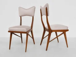 Pamono Italian Papillon Back Chairs in Light Pink Satin by Ariberto Colombo, 1950s, Set of 2 Hot