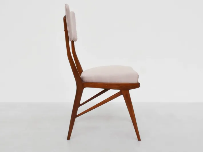 Pamono Italian Papillon Back Chairs in Light Pink Satin by Ariberto Colombo, 1950s, Set of 2 Hot