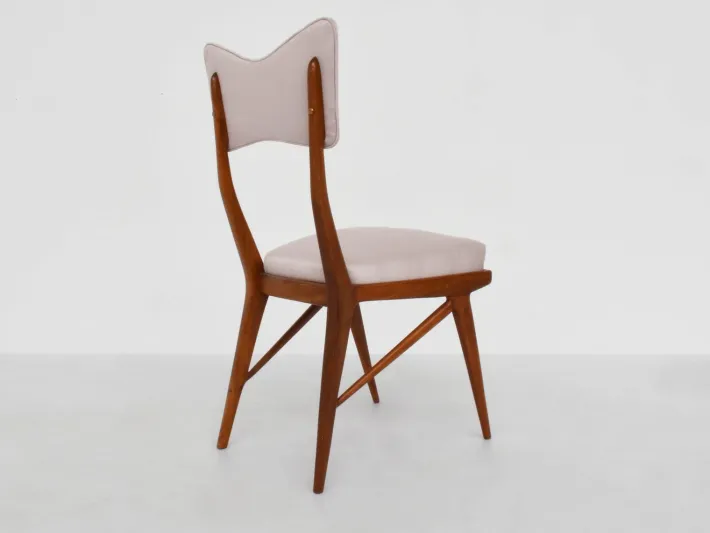 Pamono Italian Papillon Back Chairs in Light Pink Satin by Ariberto Colombo, 1950s, Set of 2 Hot