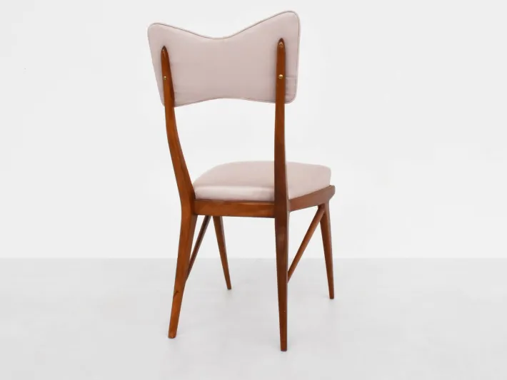 Pamono Italian Papillon Back Chairs in Light Pink Satin by Ariberto Colombo, 1950s, Set of 2 Hot
