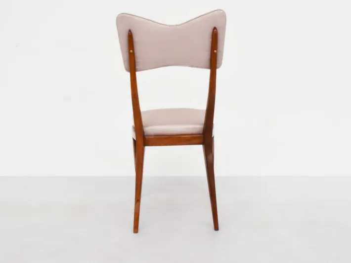 Pamono Italian Papillon Back Chairs in Light Pink Satin by Ariberto Colombo, 1950s, Set of 2 Hot