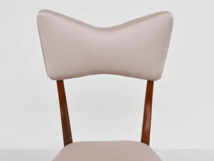 Pamono Italian Papillon Back Chairs in Light Pink Satin by Ariberto Colombo, 1950s, Set of 2 Hot