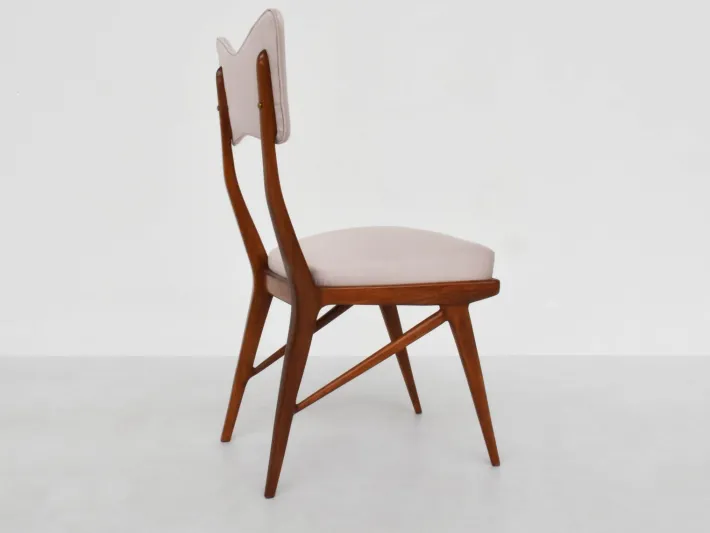 Pamono Italian Papillon Back Chairs in Light Pink Satin by Ariberto Colombo, 1950s, Set of 2 Hot