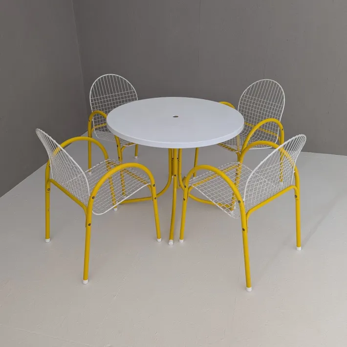 Pamono Italian Postmodern Metal Wire Mesh Garden Set from EMU, 1980s, Set of 5 Best