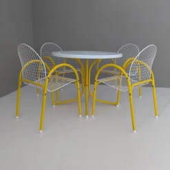 Pamono Italian Postmodern Metal Wire Mesh Garden Set from EMU, 1980s, Set of 5 Best