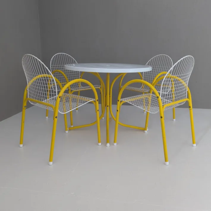 Pamono Italian Postmodern Metal Wire Mesh Garden Set from EMU, 1980s, Set of 5 Best