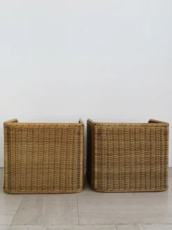 Pamono Italian Rattan Bedside Tables, 1950s, Set of 2 Best