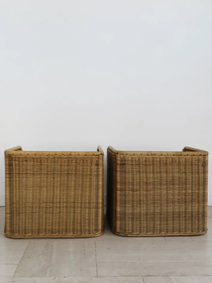 Pamono Italian Rattan Bedside Tables, 1950s, Set of 2 Best