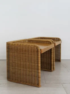 Pamono Italian Rattan Bedside Tables, 1950s, Set of 2 Best