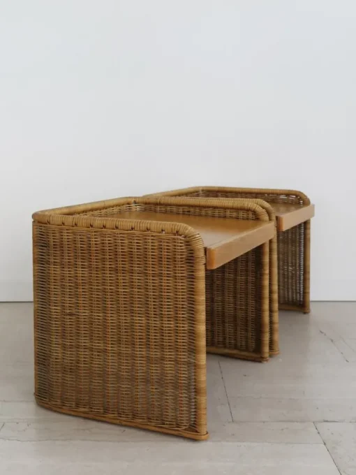 Pamono Italian Rattan Bedside Tables, 1950s, Set of 2 Best