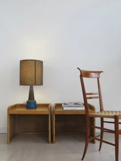 Pamono Italian Rattan Bedside Tables, 1950s, Set of 2 Best