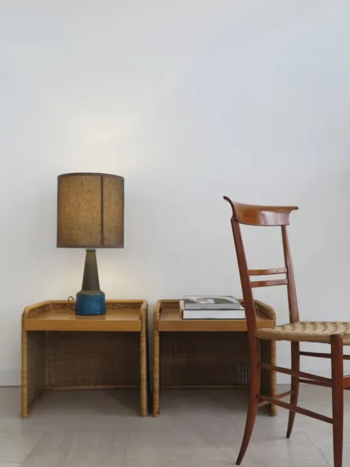 Pamono Italian Rattan Bedside Tables, 1950s, Set of 2 Best
