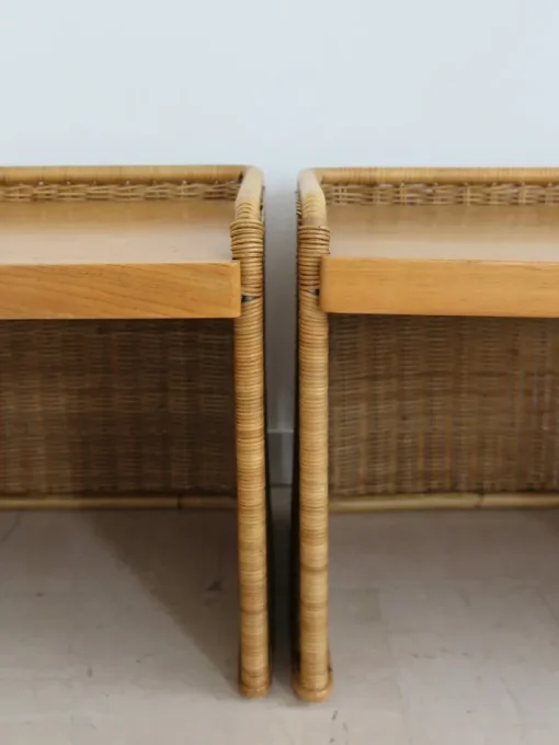 Pamono Italian Rattan Bedside Tables, 1950s, Set of 2 Best