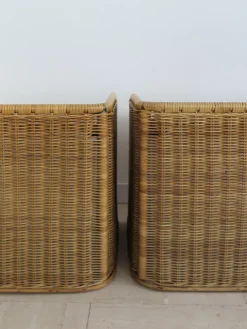 Pamono Italian Rattan Bedside Tables, 1950s, Set of 2 Best