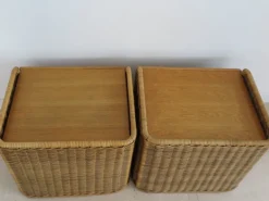 Pamono Italian Rattan Bedside Tables, 1950s, Set of 2 Best