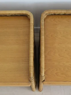 Pamono Italian Rattan Bedside Tables, 1950s, Set of 2 Best