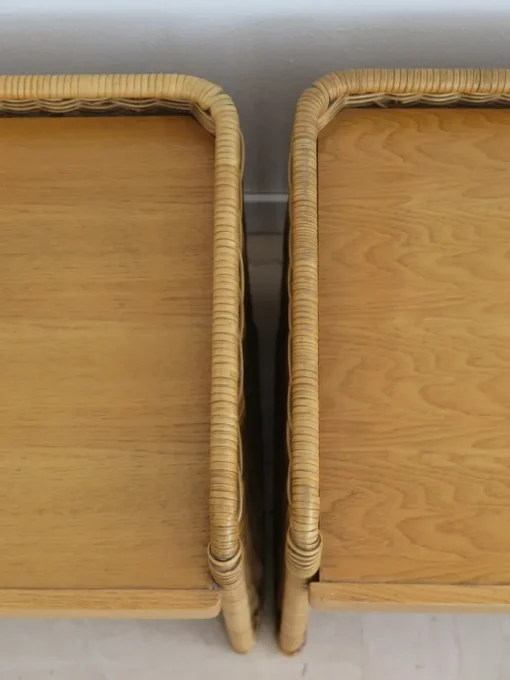 Pamono Italian Rattan Bedside Tables, 1950s, Set of 2 Best
