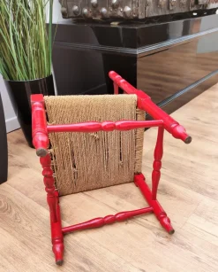 Pamono Italian Red Wood and Rope Rush Kids Children Chair with Disney Graphics Clearance