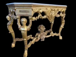 Pamono Italian Rococo Console with White Marble Top, 18th-19th Century Outlet