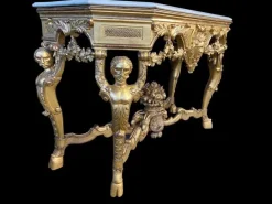 Pamono Italian Rococo Console with White Marble Top, 18th-19th Century Outlet