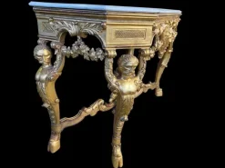Pamono Italian Rococo Console with White Marble Top, 18th-19th Century Outlet