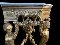 Pamono Italian Rococo Console with White Marble Top, 18th-19th Century Outlet