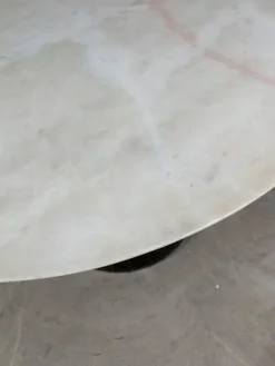 Pamono Italian Round Table with Onyx Top and Wooden Base, 1950s Best