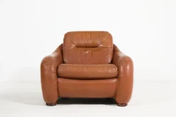 Pamono Italian Sculptural Leather Lounge Chair, 1960s Hot