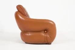 Pamono Italian Sculptural Leather Lounge Chair, 1960s Hot