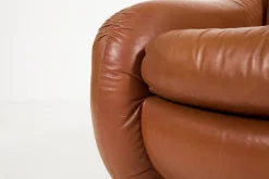 Pamono Italian Sculptural Leather Lounge Chair, 1960s Hot