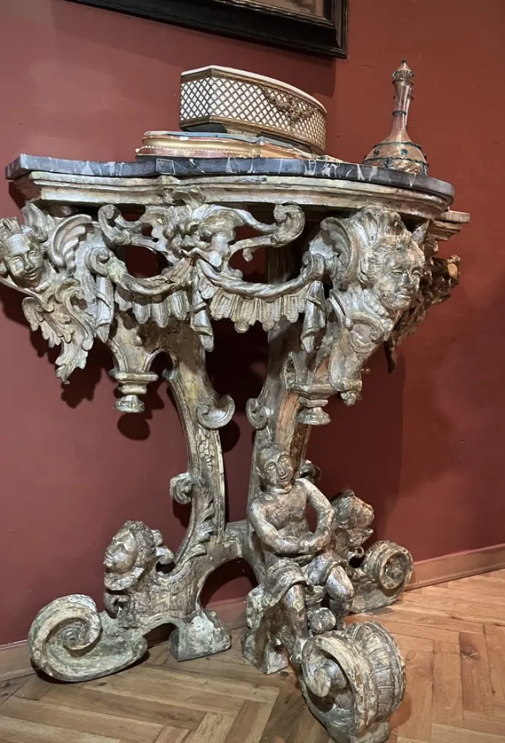 Pamono Italian Sculptural Silver Mecca Gilding Console Tables, Set of 2 New