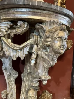 Pamono Italian Sculptural Silver Mecca Gilding Console Tables, Set of 2 New