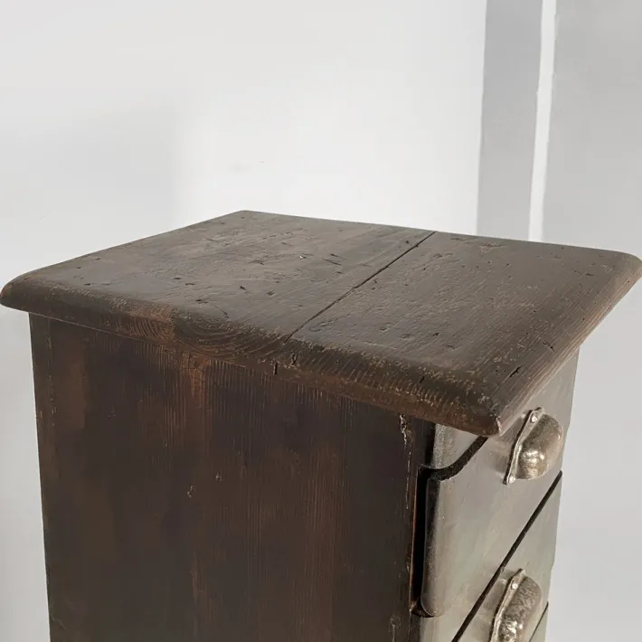 Pamono Italian Tall Chest of Drawers in Wood with Metal Handles, 1930s Clearance