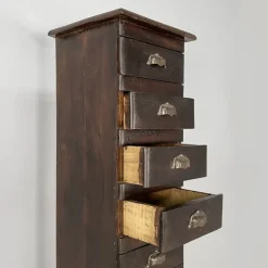 Pamono Italian Tall Chest of Drawers in Wood with Metal Handles, 1930s Clearance