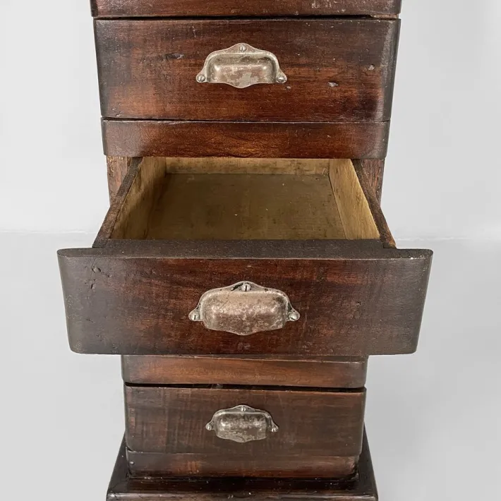 Pamono Italian Tall Chest of Drawers in Wood with Metal Handles, 1930s Clearance