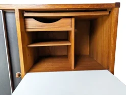 Pamono Italian Teak and Black Skai Sideboard by G. Coslin for 3V Arredamenti, 1960s Hot