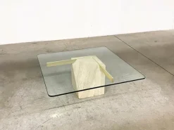 Pamono Italian Travertine Coffee Table from Artedi, 1970s Outlet