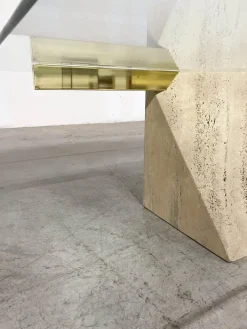 Pamono Italian Travertine Coffee Table from Artedi, 1970s Outlet