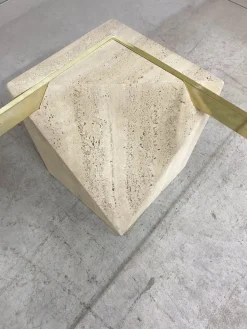 Pamono Italian Travertine Coffee Table from Artedi, 1970s Outlet