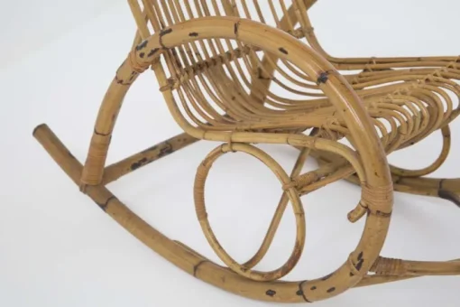 Pamono Italian Vintage Bamboo Rocking Chair 1950s