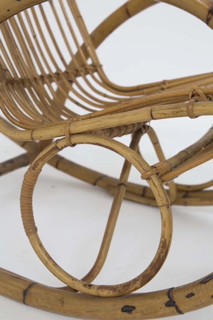 Pamono Italian Vintage Bamboo Rocking Chair 1950s