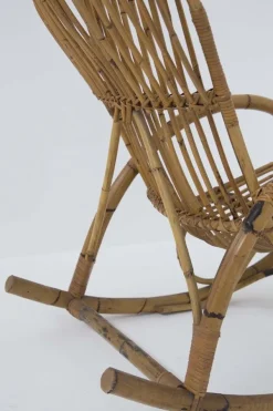 Pamono Italian Vintage Bamboo Rocking Chair 1950s