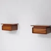 Pamono Italian Wall-Mounted Wooden Single-Drawer Nightstands, 1950s, Set of 2 Outlet