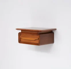 Pamono Italian Wall-Mounted Wooden Single-Drawer Nightstands, 1950s, Set of 2 Outlet