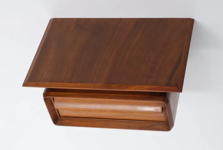 Pamono Italian Wall-Mounted Wooden Single-Drawer Nightstands, 1950s, Set of 2 Outlet