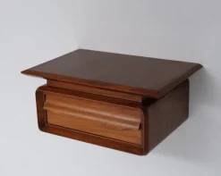 Pamono Italian Wall-Mounted Wooden Single-Drawer Nightstands, 1950s, Set of 2 Outlet