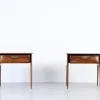 Pamono Italian Walnut and Carrara Marble Nightstands, 1960s, Set of 2 New