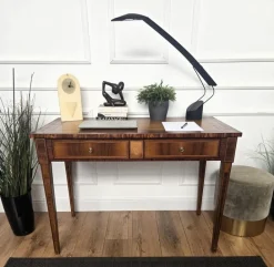 Pamono Italian Walnut Marquetry Desk, 1980s Hot