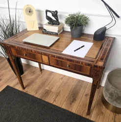 Pamono Italian Walnut Marquetry Desk, 1980s Hot