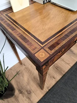Pamono Italian Walnut Marquetry Desk, 1980s Hot